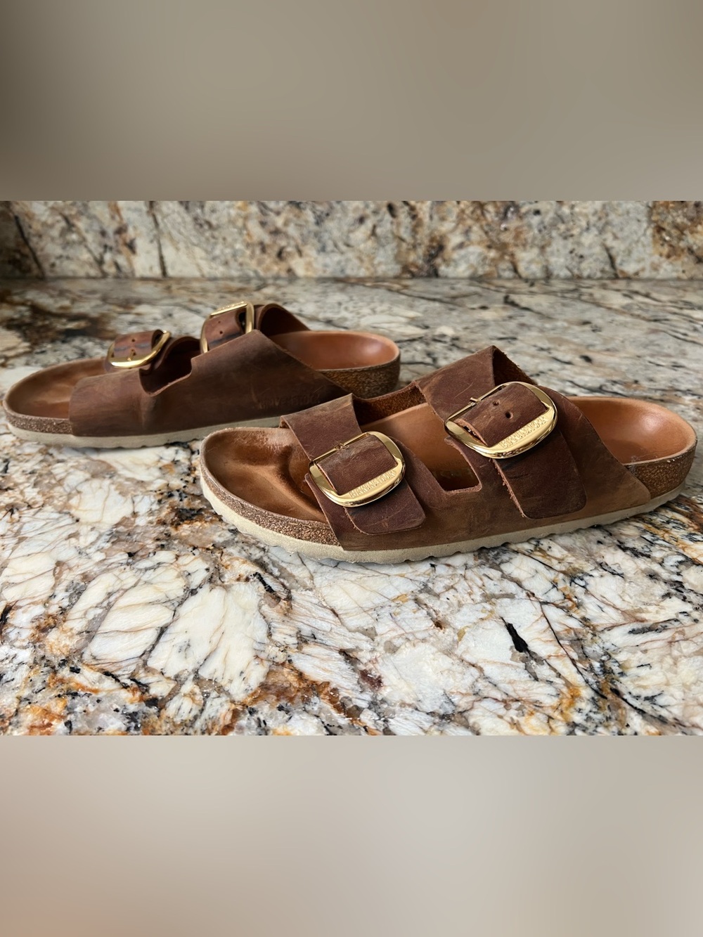 Birkenstock Arizona Big Buckle Sandal in Cognac Brown - Picture 3 of 5